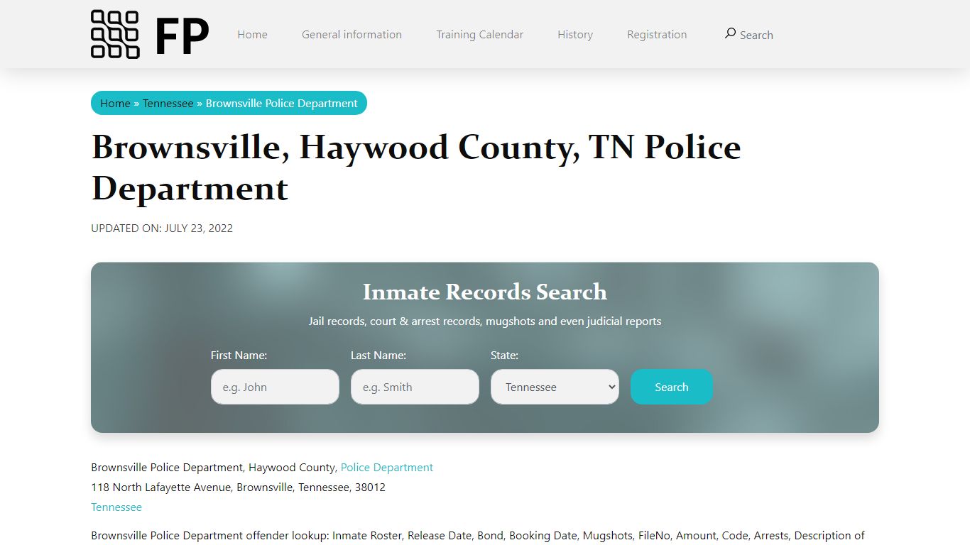 Brownsville, TN Police - City Jail Inmates, Arrests