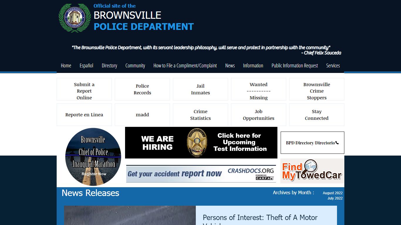 Brownsville Police | Texas | BrownsvillePD.com | Page 2 of 45 - bpdtx